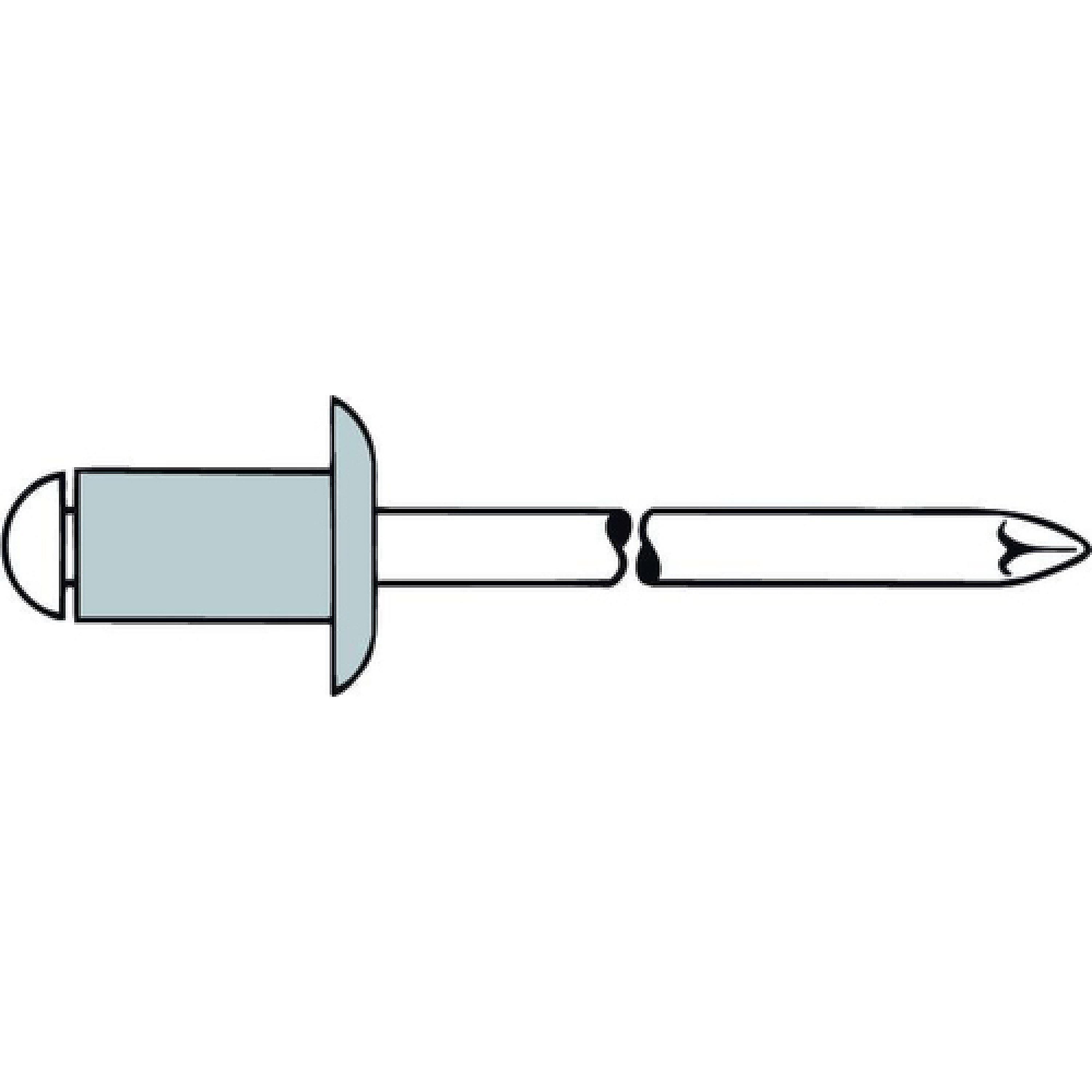 Bb Rivet GESIPA 1433470 standard blind rivet flat head aluminium/steel pk 3 x 8 ...