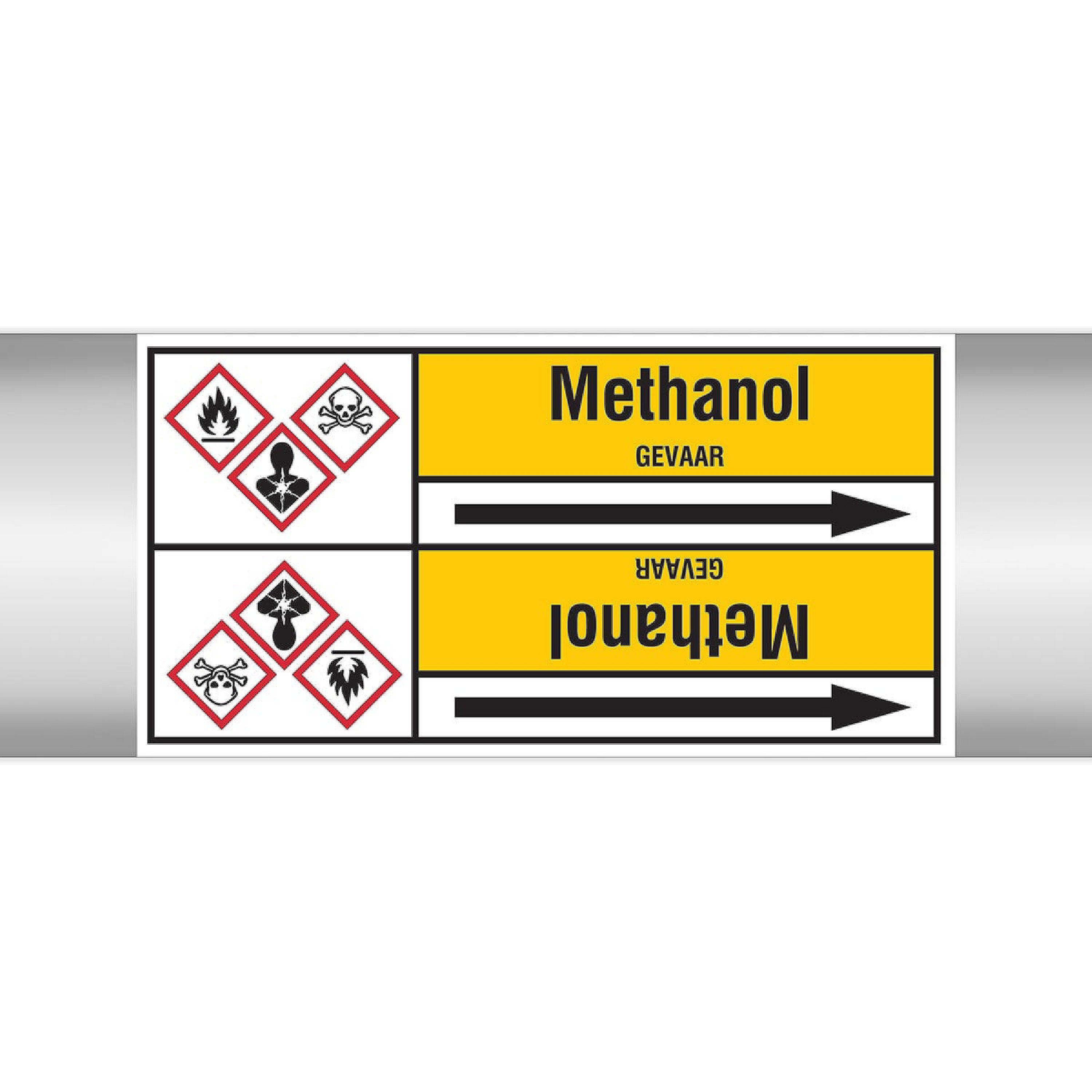 BRADY N004414 pipe marker for methanol, with pictogram 33 m x 127 mm x ...