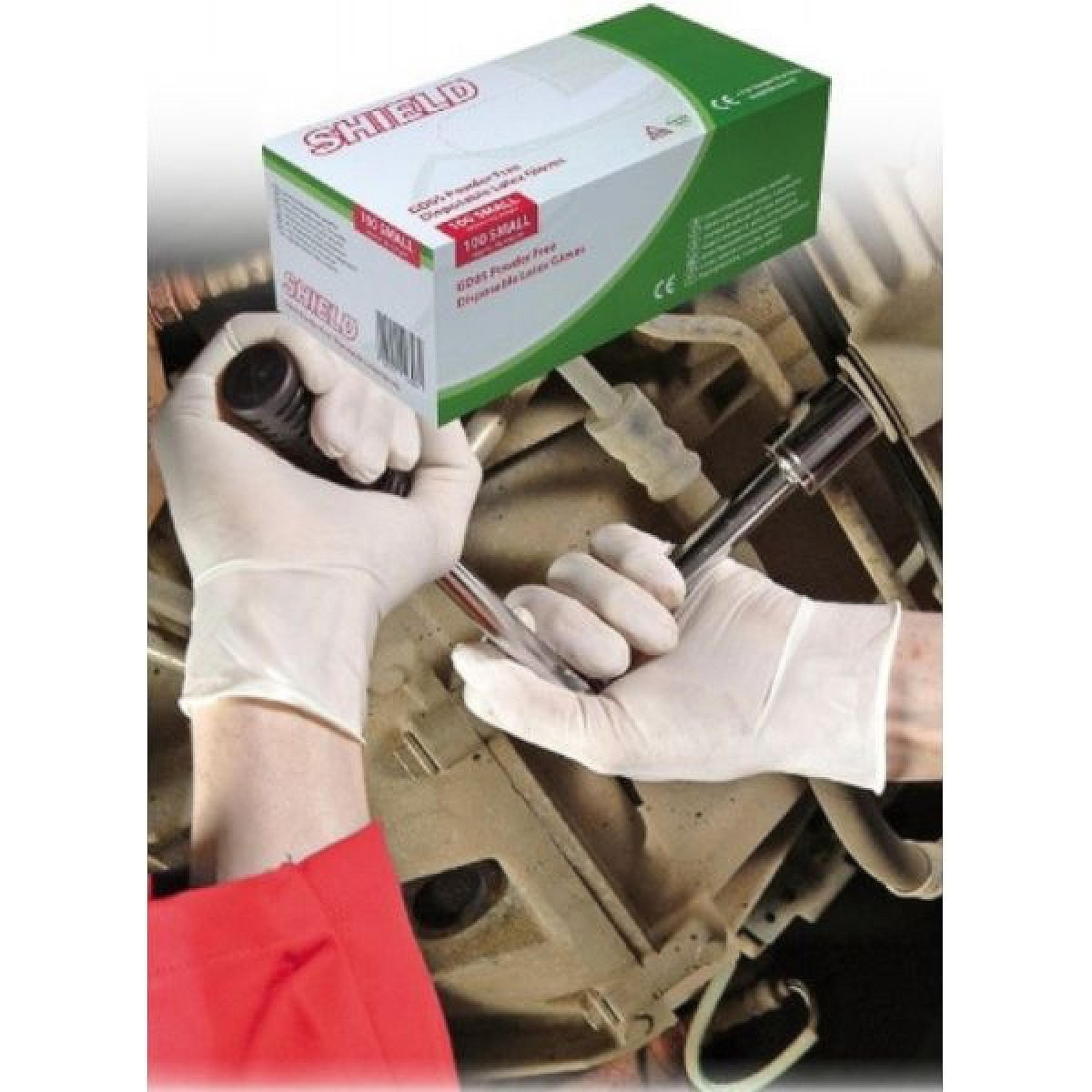 SHIELD GD05 disposable gloves powder-free latex white (100 pcs) | Klium