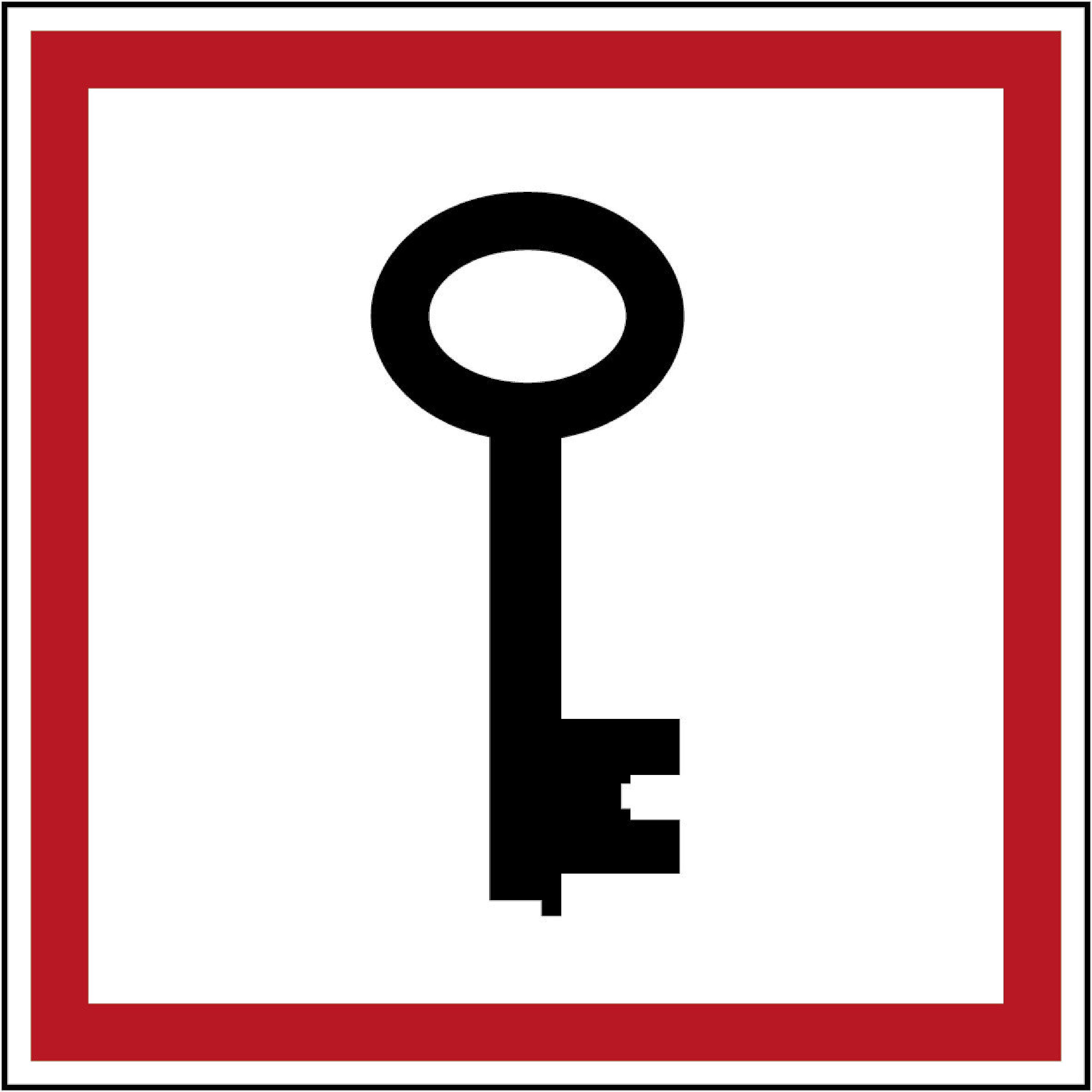 Panel Key Pictogram BRADY 803731 pictogram for fire-fighting - emergency key, 200 x 200 mm ...