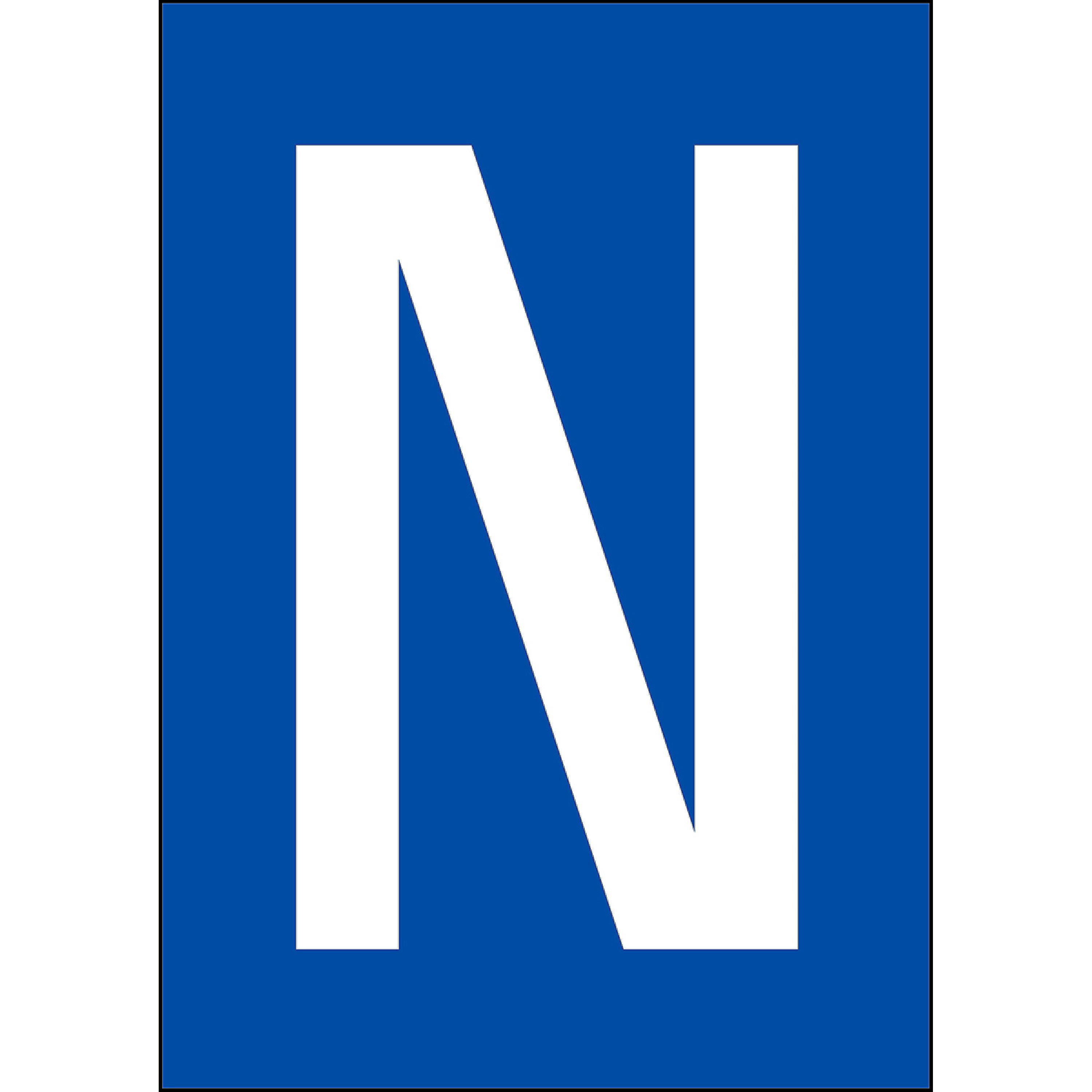 N Label BRADY NL859A4BL-N label with letter N - DIN A4 format for permanent or ...